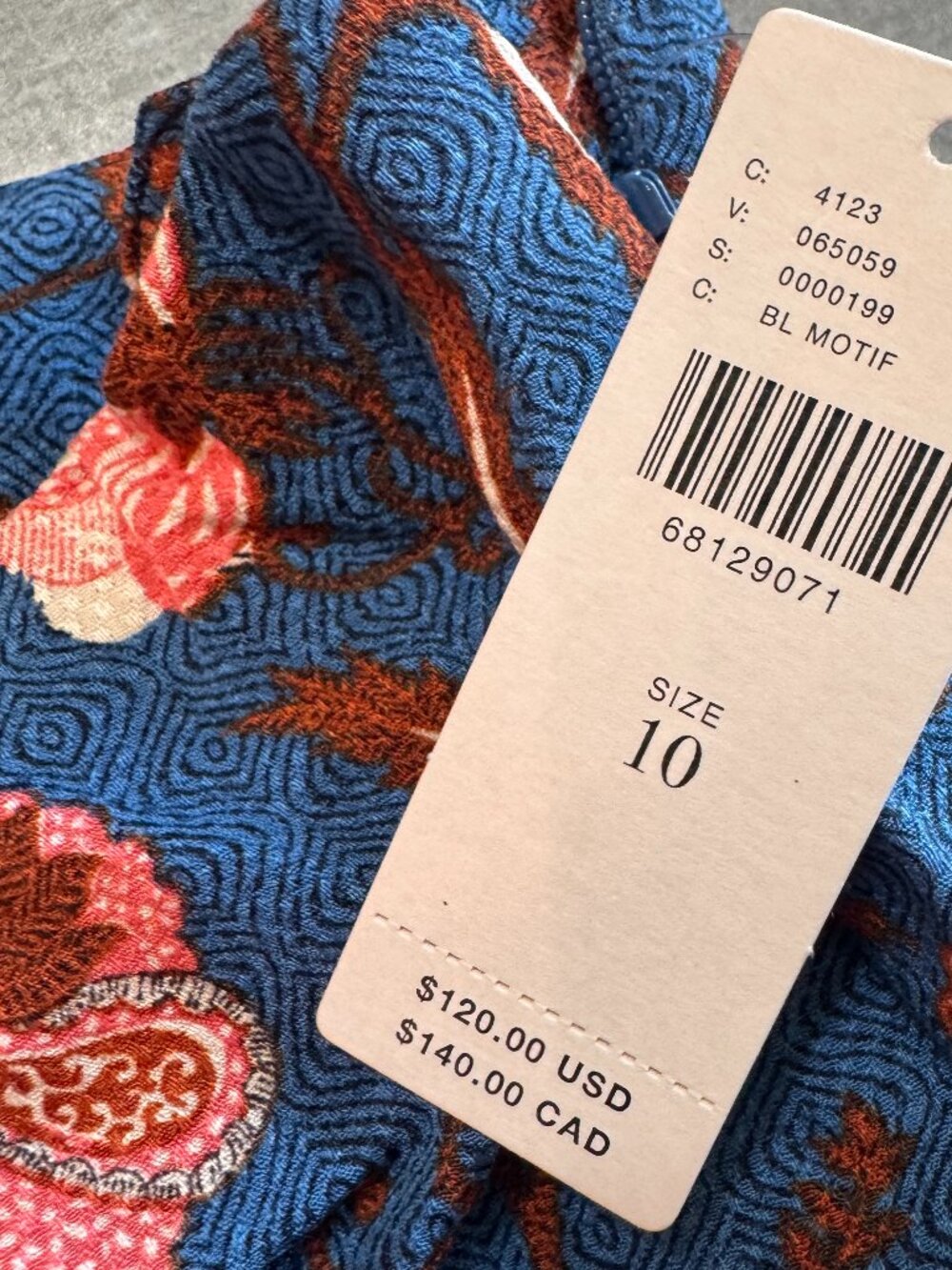 by Anthropologie NWT Blue Floral Bell Bottom Flare Pants US 10, Was $120 - Picture 2 of 9